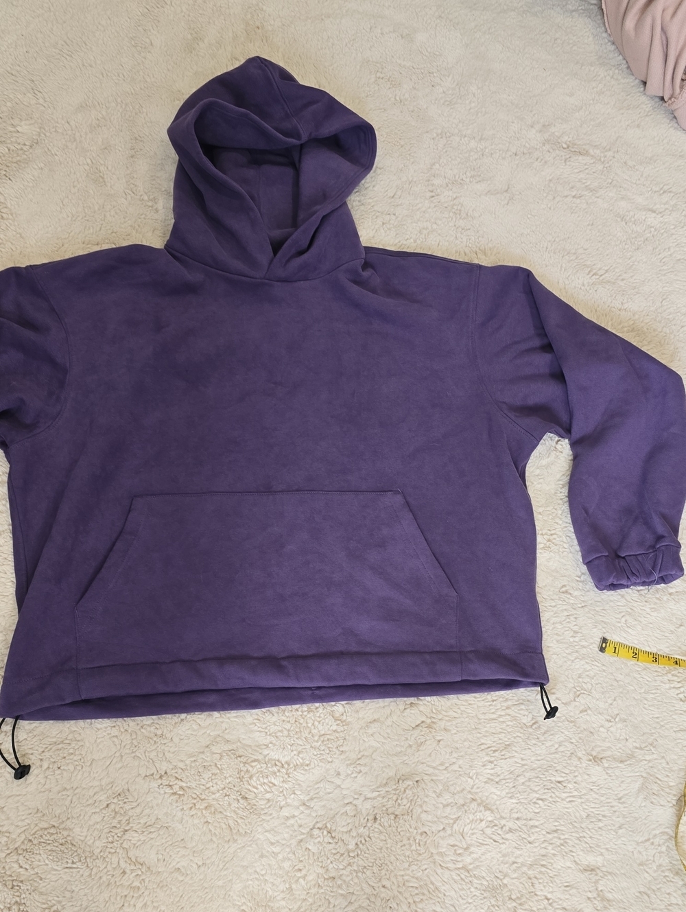 Women's Plush Hooded Pullover Sweater - Purple